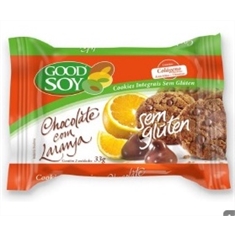 Cookies integrais de soja chocolate com laranja sem glúten Goodsoy - Dis.10x33g